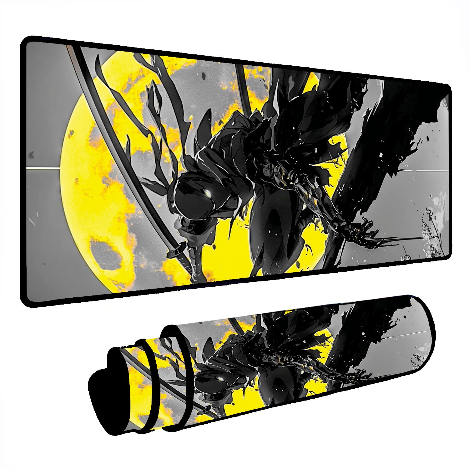 Novo Mouse Pad Gamer Deskpad Speed Extra Grande Borda Costurada Profissional 100x50  - Ninja Lua