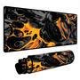 Novo Mouse Pad Gamer Deskpad Speed Extra Grande Borda Costurada Profissional 100x50  - Liquid Neon Laranja Cinza