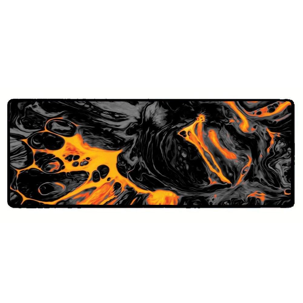 Novo Mouse Pad Gamer Deskpad Speed Extra Grande Borda Costurada Profissional 100x50 - Liquid Neon Laranja Cinza Novo Mouse Pad Gamer Deskpad Speed Extra Grande Borda Costurada Profissional 100x50 - Liquid Neon Laranja Cinza