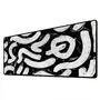 Novo Mouse Pad Gamer Deskpad Speed Extra Grande Borda Costurada Profissional 100x50  - Micro Preto Branco