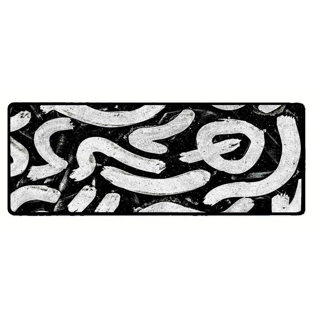 Novo Mouse Pad Gamer Deskpad Speed Extra Grande Borda Costurada Profissional 100x50 - Micro Preto Branco Novo Mouse Pad Gamer Deskpad Speed Extra Grande Borda Costurada Profissional 100x50 - Micro Preto Branco