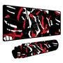 Novo Mouse Pad Gamer Deskpad Speed Extra Grande Borda Costurada Profissional 70x35  - Abstrato Branco Vermelho