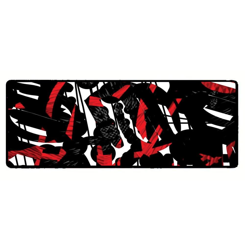 Novo Mouse Pad Gamer Deskpad Speed Extra Grande Borda Costurada Profissional 70x35 - Abstrato Branco Vermelho Novo Mouse Pad Gamer Deskpad Speed Extra Grande Borda Costurada Profissional 70x35 - Abstrato Branco Vermelho