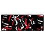 Novo Mouse Pad Gamer Deskpad Speed Extra Grande Borda Costurada Profissional 70x35  - Abstrato Branco Vermelho