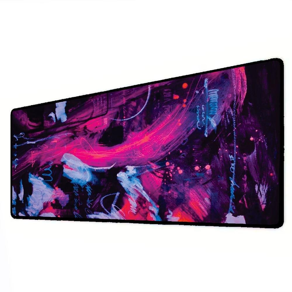 Imagem 2 de 3 do produto Novo Mouse Pad Gamer Deskpad Speed Extra Grande Borda Costurada Profissional 120x40  - Abstrato Roxo