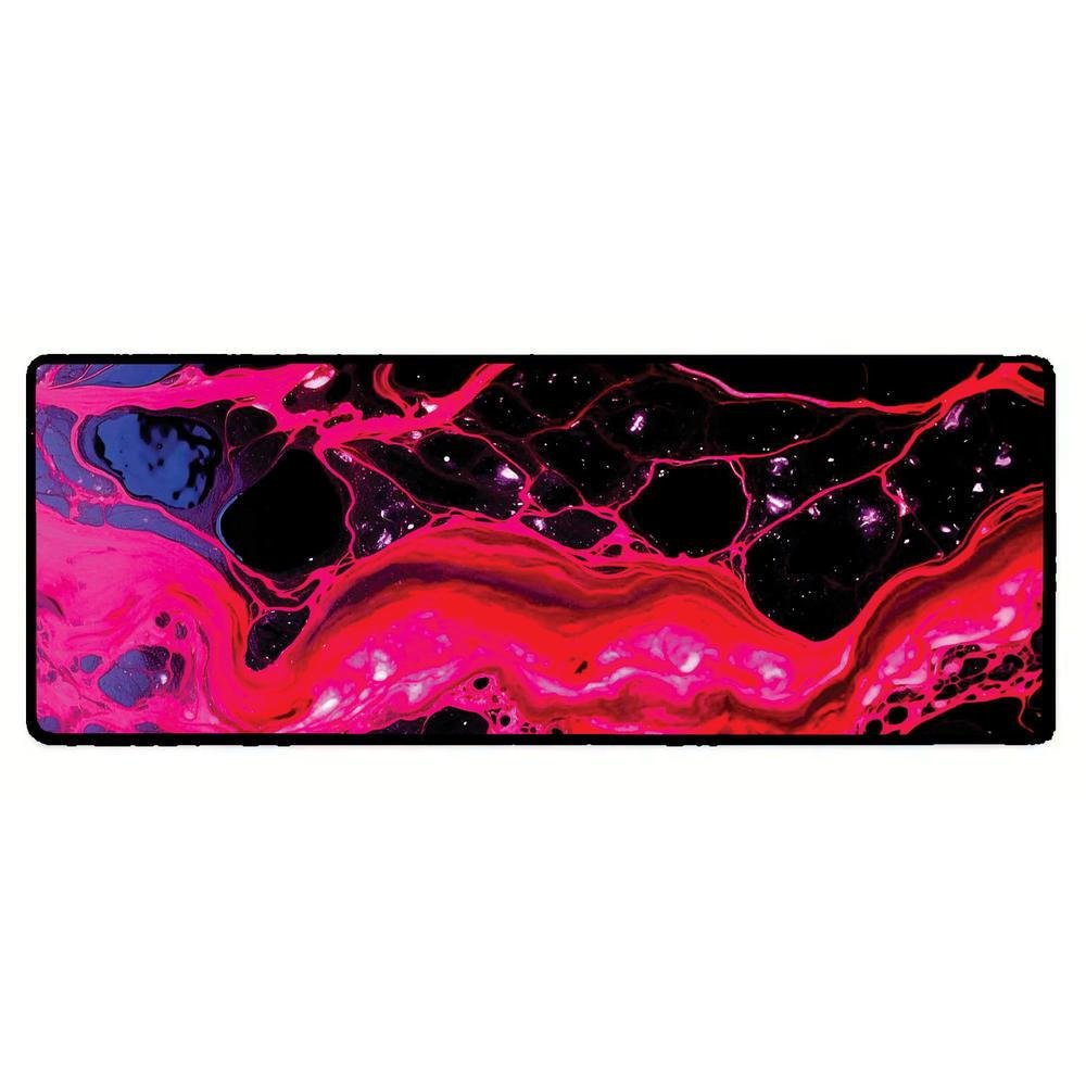 Imagem 3 de 3 do produto Novo Mouse Pad Gamer Deskpad Speed Extra Grande Borda Costurada Profissional 80x40  - Liquid  Rosa Preto