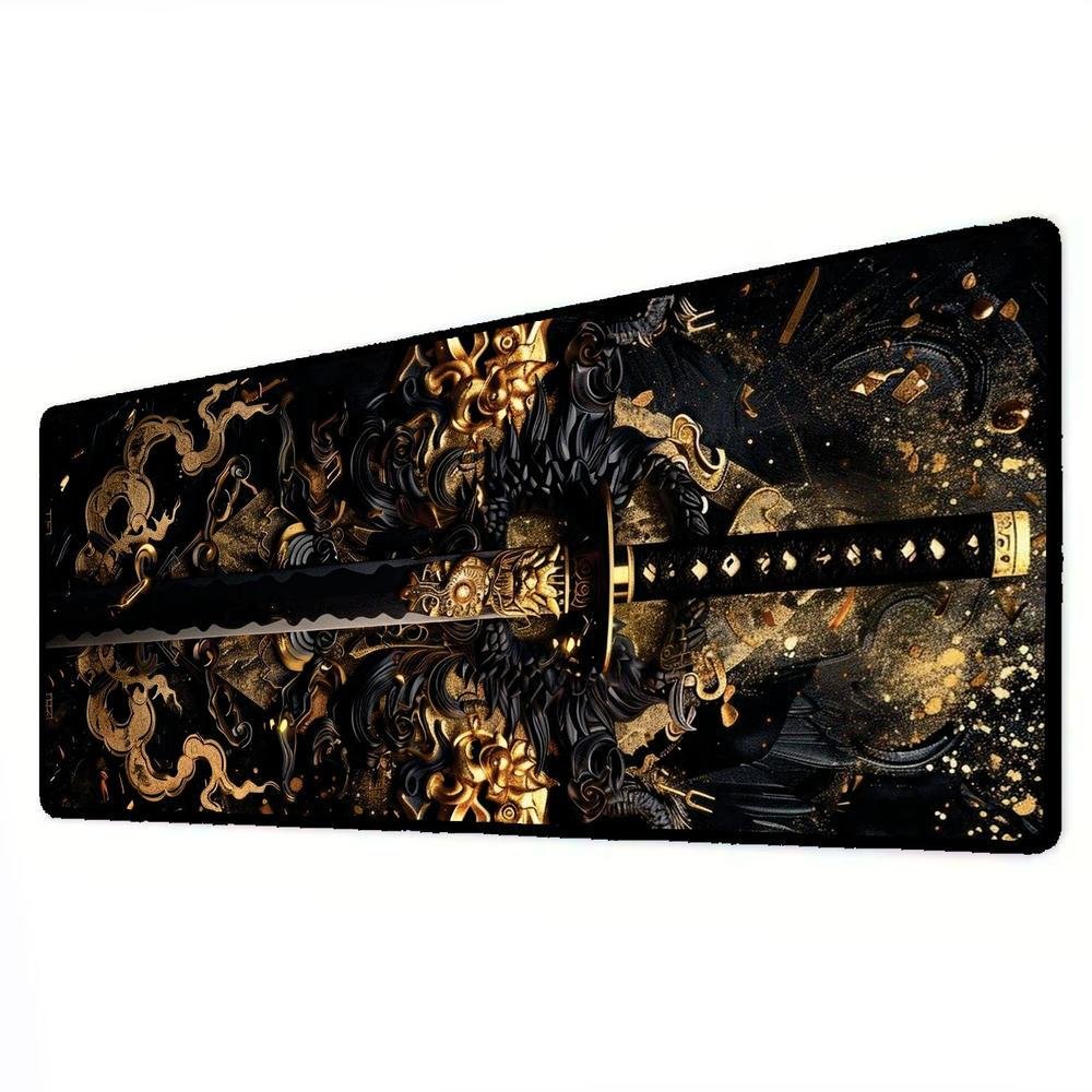 Novo Mouse Pad Gamer Deskpad Speed Extra Grande Borda Costurada Profissional 80x40  - Katana