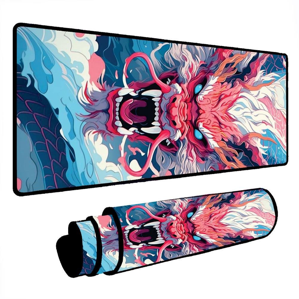 Novo Mouse Pad Gamer Deskpad Speed Extra Grande Borda Costurada Profissional 80x40 - Dragão De Olhos Azuis Novo Mouse Pad Gamer Deskpad Speed Extra Grande Borda Costurada Profissional 80x40 - Dragão De Olhos Azuis