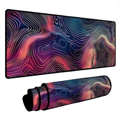 Novo Mouse Pad Gamer Deskpad Speed Extra Grande Borda Costurada Profissional 100x50  - Geológico Rosa Roxo