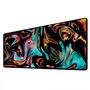Novo Mouse Pad Gamer Deskpad Speed Extra Grande Borda Costurada Profissional 90x50  - Liquid Azul Vermelho