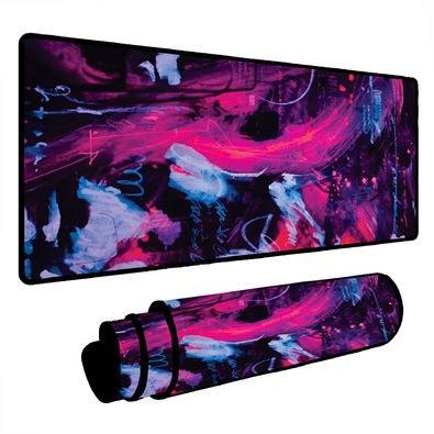 Novo Mouse Pad Gamer Deskpad Speed Extra Grande Borda Costurada Profissional 60x30 - Abstrato Roxo