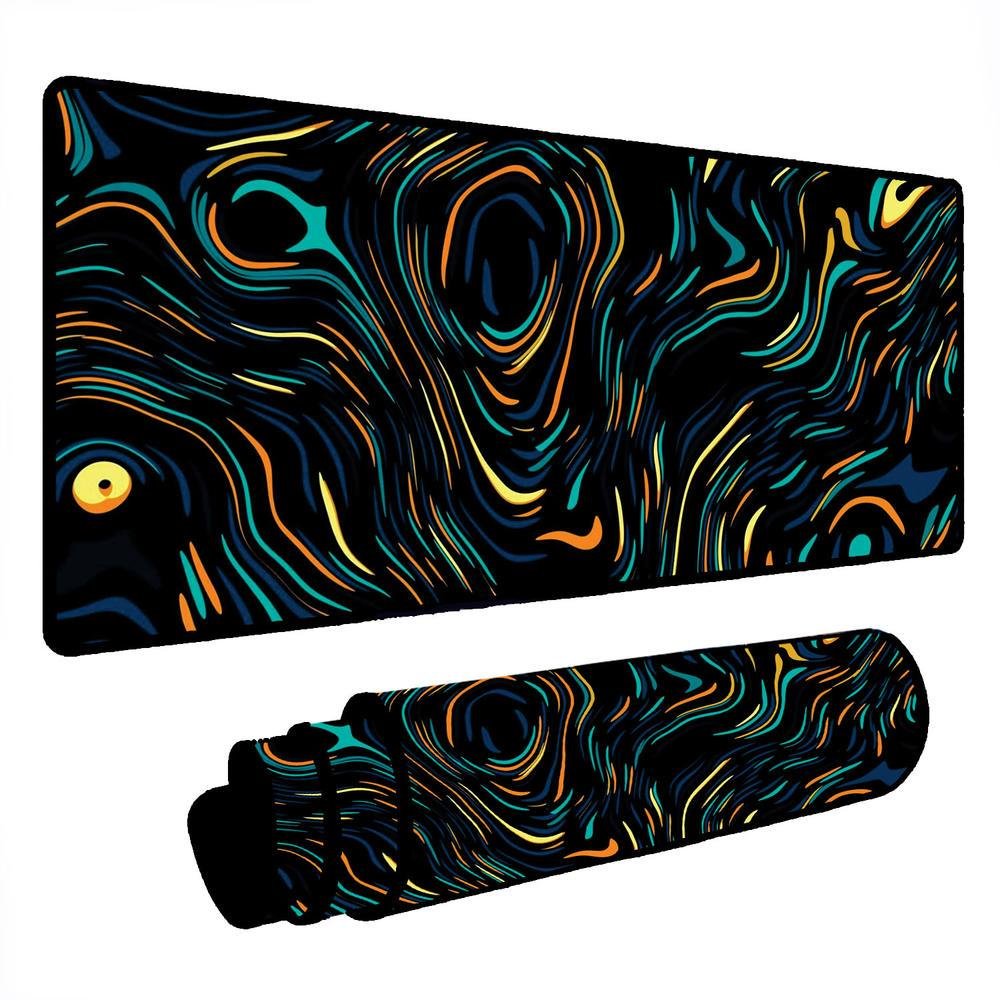 Novo Mouse Pad Gamer Deskpad Speed Extra Grande Borda Costurada Profissional 100x50 - Geológico Azul Amarelo Novo Mouse Pad Gamer Deskpad Speed Extra Grande Borda Costurada Profissional 100x50 - Geológico Azul Amarelo