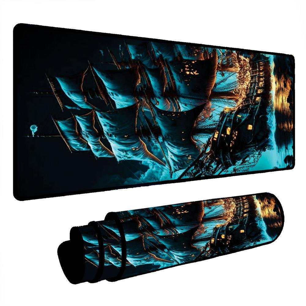 Mouse Pad Gamer Speed Extra Grande Desk Pad Profissional Premium Com Borda Costurada 80x40 - Perola Negra Mouse Pad Gamer Speed Extra Grande Desk Pad Profissional Premium Com Borda Costurada 80x40 - Perola Negra