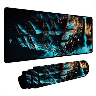 Mouse Pad Gamer Speed Extra Grande Desk Pad Profissional Premium Com Borda Costurada 80x40 - Perola Negra
