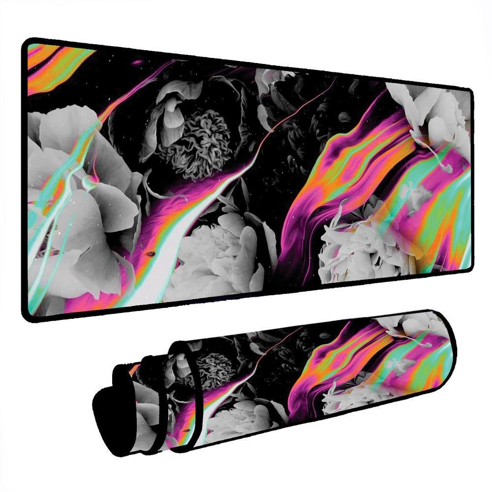 Mouse Pad Gamer Speed Extra Grande Desk Pad Profissional Premium Com Borda Costurada 90x50 - Floral Colors Mouse Pad Gamer Speed Extra Grande Desk Pad Profissional Premium Com Borda Costurada 90x50 - Floral Colors