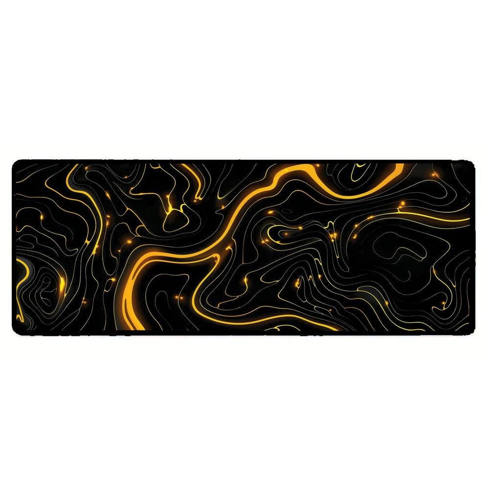 Mouse Pad Gamer Speed Extra Grande Desk Pad Profissional Premium Com Borda Costurada 120x60 - Geológico Preto Dourado Mouse Pad Gamer Speed Extra Grande Desk Pad Profissional Premium Com Borda Costurada 120x60 - Geológico Preto Dourado