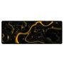 Mouse Pad Gamer Speed Extra Grande Desk Pad Profissional Premium Com Borda Costurada 120x60  - Geológico Preto Dourado