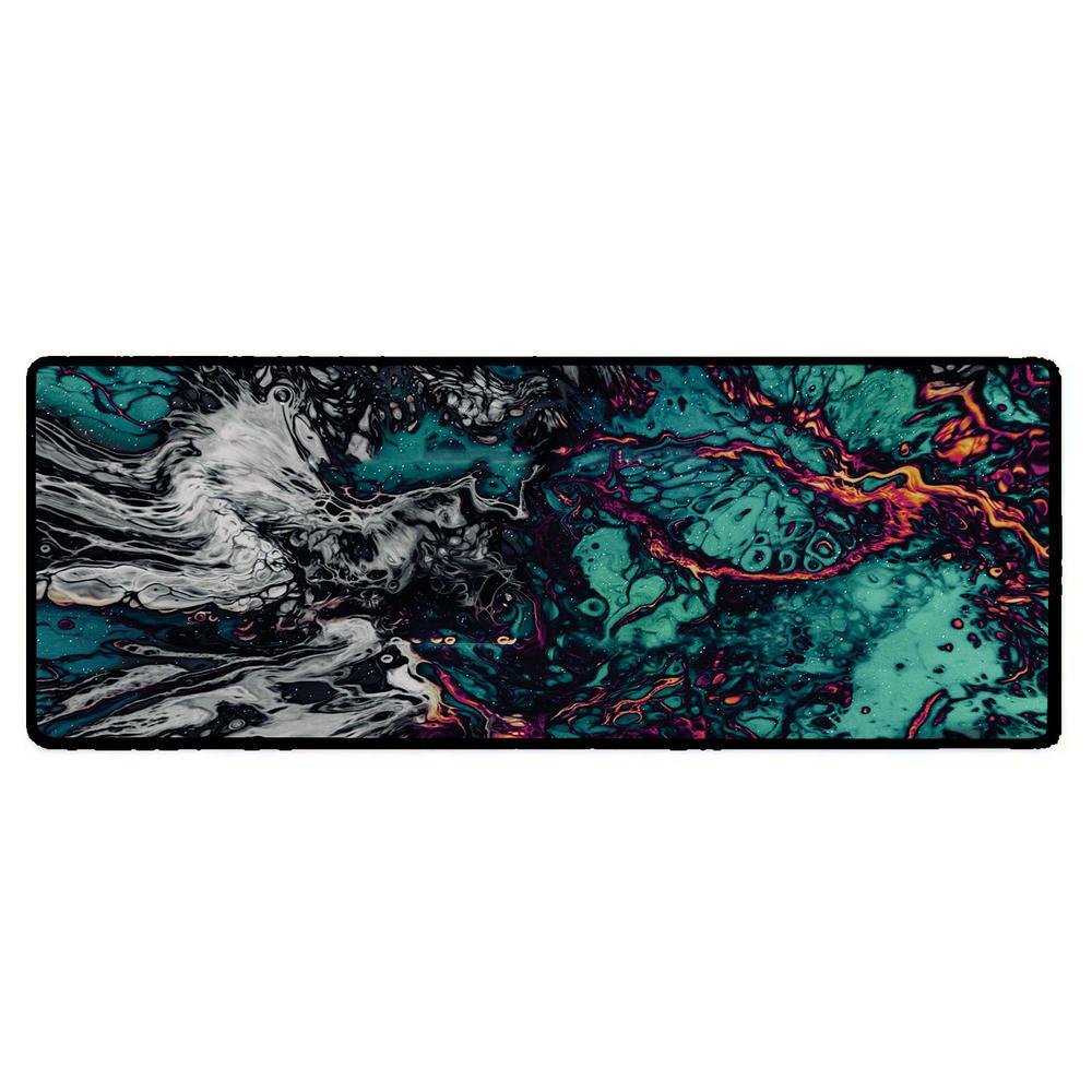 Mouse Pad Gamer Speed Extra Grande Desk Pad Profissional Premium Com Borda Costurada 60x30 - Liquid Verde Cinza