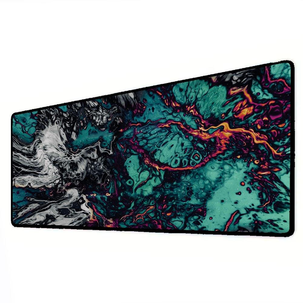 Mouse Pad Gamer Speed Extra Grande Desk Pad Profissional Premium Com Borda Costurada 60x30 - Liquid Verde Cinza