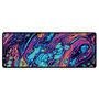 Mouse Pad Gamer Speed Extra Grande Desk Pad Profissional Premium Com Borda Costurada 90x50 - Liquid Azul Laranja