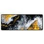 Mouse Pad Gamer Speed Extra Grande Desk Pad Profissional Premium Com Borda Costurada 80x40  - Liquid Branco Amarelo