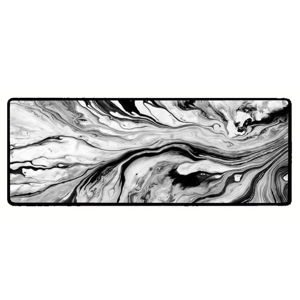 Imagem 2 de 3 do produto Mouse Pad Gamer Speed Extra Grande Desk Pad Profissional Premium Com Borda Costurada 120x60  - Liquid Cinza Preto