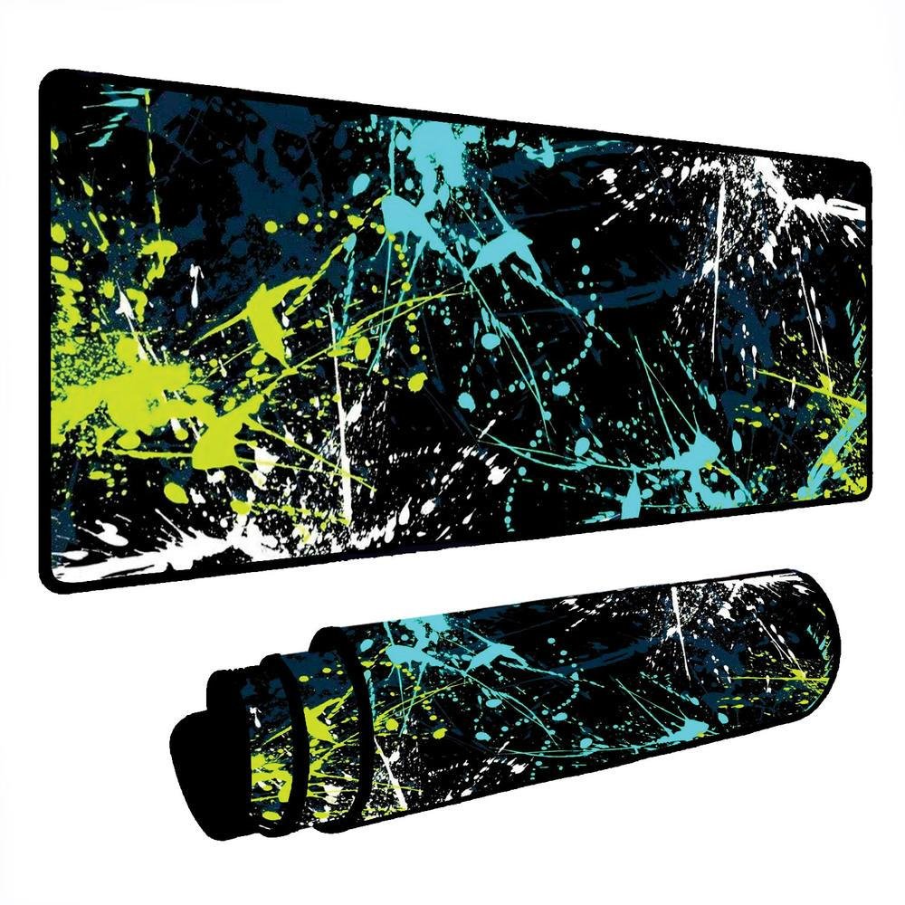 Mouse Pad Gamer Speed Extra Grande Desk Pad Profissional Premium Com Borda Costurada 120x40  - Splash Colors