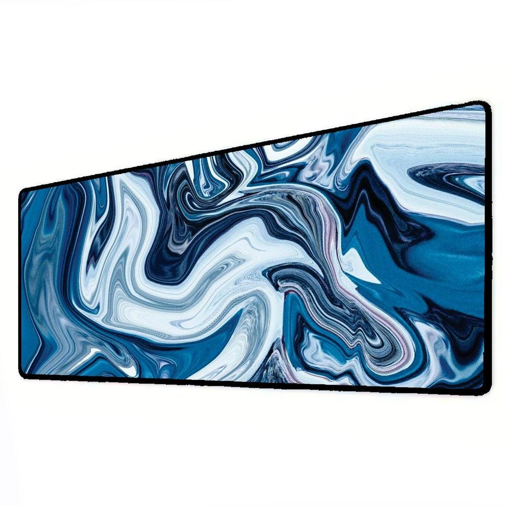 Mouse Pad Gamer Speed Extra Grande Desk Pad Profissional Premium Com Borda Costurada 70x35 - Abstrato Azul