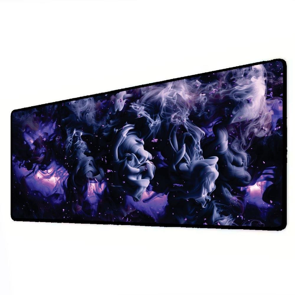 Imagem 2 de 3 do produto Mouse Pad Gamer Speed Extra Grande Desk Pad Profissional Premium Com Borda Costurada 60x30 - Fume Roxo