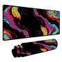 Mouse Pad Gamer Speed Extra Grande Desk Pad Profissional Premium Com Borda Costurada 90x40  - Liquid Neon Negativo