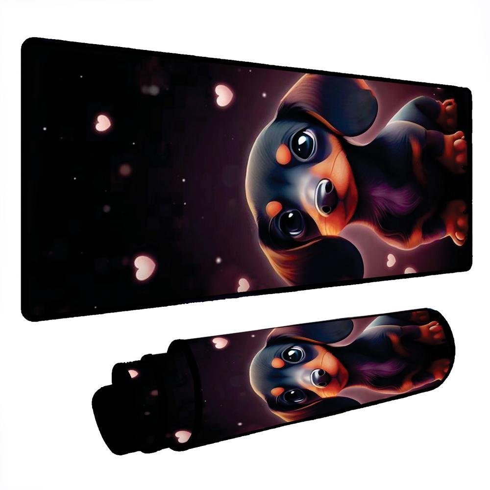 Mouse Pad Gamer Speed Extra Grande Desk Pad Profissional Premium Com Borda Costurada 80x40 - Cachorrinho Corações Mouse Pad Gamer Speed Extra Grande Desk Pad Profissional Premium Com Borda Costurada 80x40 - Cachorrinho Corações