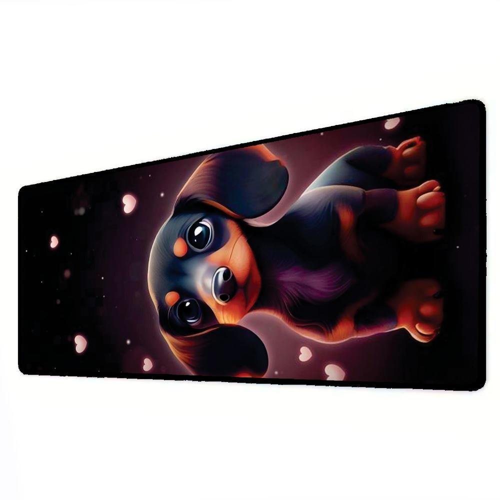 Mouse Pad Gamer Speed Extra Grande Desk Pad Profissional Premium Com Borda Costurada 80x40 - Cachorrinho Corações Mouse Pad Gamer Speed Extra Grande Desk Pad Profissional Premium Com Borda Costurada 80x40 - Cachorrinho Corações
