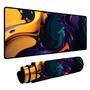Mouse Pad Gamer Speed Extra Grande Desk Pad Profissional Premium Com Borda Costurada 100x50  - Tinta Roxo Amarelo