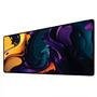 Mouse Pad Gamer Speed Extra Grande Desk Pad Profissional Premium Com Borda Costurada 100x50  - Tinta Roxo Amarelo