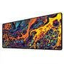 Mouse Pad Gamer Speed Extra Grande Desk Pad Profissional Premium Com Borda Costurada 70x35 - Liquid Neon Laranja