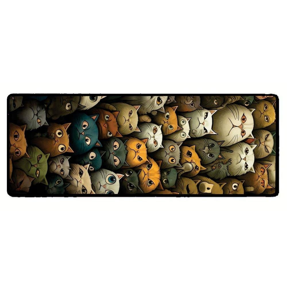 Mouse Pad Gamer Speed Extra Grande Desk Pad Profissional Premium Com Borda Costurada 80x40 - Angry Cats Mouse Pad Gamer Speed Extra Grande Desk Pad Profissional Premium Com Borda Costurada 80x40 - Angry Cats
