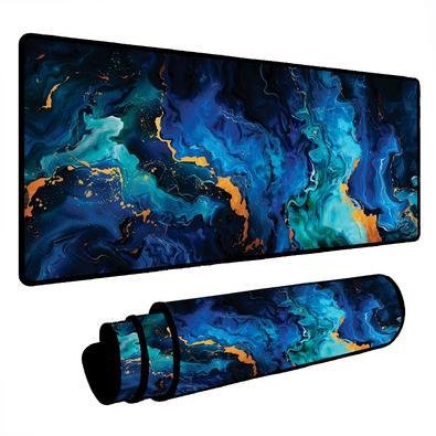 Mouse Pad Gamer Speed Extra Grande Desk Pad Profissional Premium Com Borda Costurada 100x50  - Liquid Azul