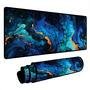 Mouse Pad Gamer Speed Extra Grande Desk Pad Profissional Premium Com Borda Costurada 100x50  - Liquid Azul