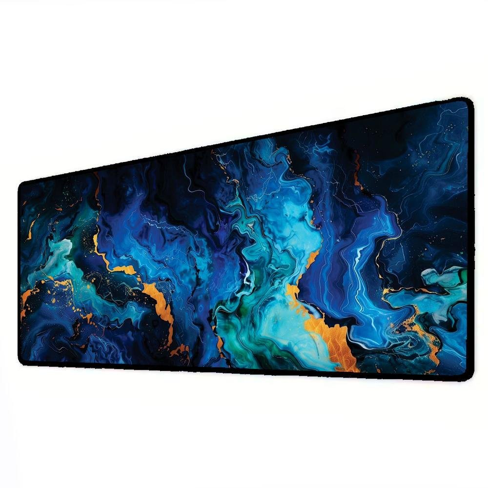 Mouse Pad Gamer Speed Extra Grande Desk Pad Profissional Premium Com Borda Costurada 100x50 - Liquid Azul Mouse Pad Gamer Speed Extra Grande Desk Pad Profissional Premium Com Borda Costurada 100x50 - Liquid Azul