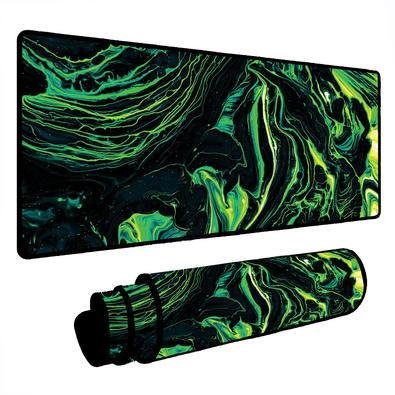 Mouse Pad Gamer Speed Extra Grande Desk Pad Profissional Premium Com Borda Costurada 100x50  - Abstrato Verde Preto