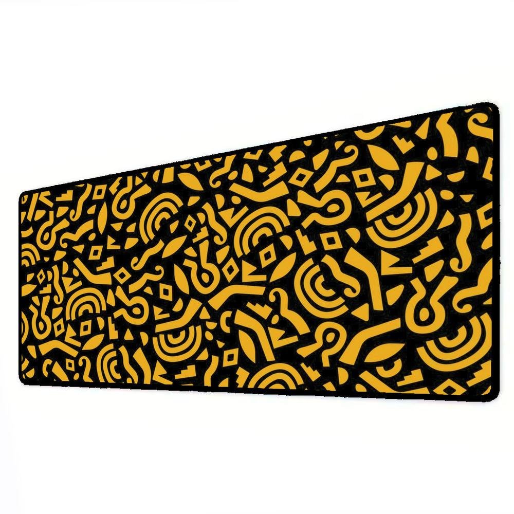 Mouse Pad Gamer Speed Extra Grande Desk Pad Profissional Premium Com Borda Costurada 120x40 - Formas Amarelo Preto Mouse Pad Gamer Speed Extra Grande Desk Pad Profissional Premium Com Borda Costurada 120x40 - Formas Amarelo Preto