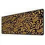 Mouse Pad Gamer Speed Extra Grande Desk Pad Profissional Premium Com Borda Costurada 120x40  - Formas Amarelo Preto