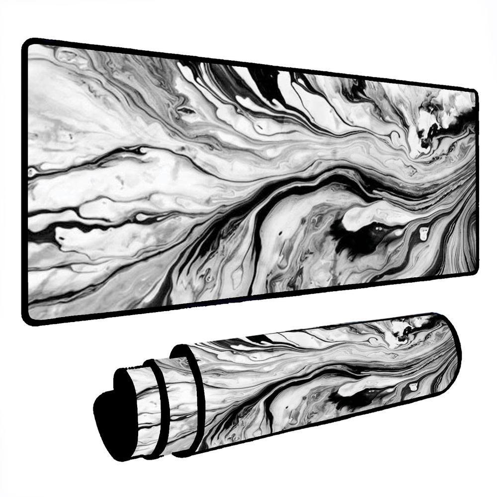 Mouse Pad Gamer Speed Extra Grande Desk Pad Profissional Premium Com Borda Costurada 70x35 - Liquid Cinza Preto Mouse Pad Gamer Speed Extra Grande Desk Pad Profissional Premium Com Borda Costurada 70x35 - Liquid Cinza Preto