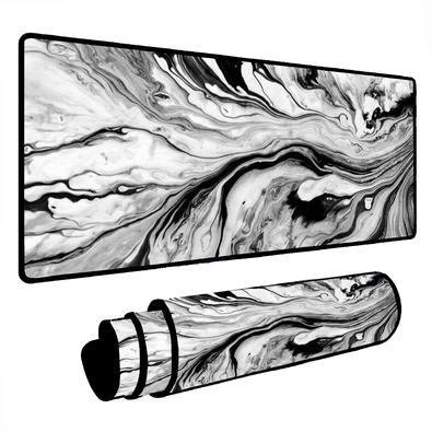 Mouse Pad Gamer Speed Extra Grande Desk Pad Profissional Premium Com Borda Costurada 70x35 - Liquid Cinza Preto