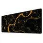 Mouse Pad Gamer Speed Extra Grande Desk Pad Profissional Premium Com Borda Costurada 90x40  - Geológico Preto Dourado