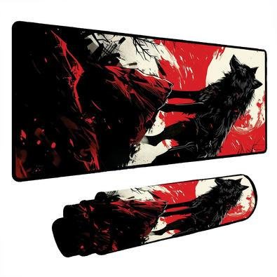 Mouse Pad Gamer Speed Extra Grande Desk Pad Profissional Premium Com Borda Costurada 70x30 - Lobo Lua