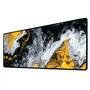 Mouse Pad Gamer Speed Extra Grande Desk Pad Profissional Premium Com Borda Costurada 90x50 - Liquid Branco Amarelo