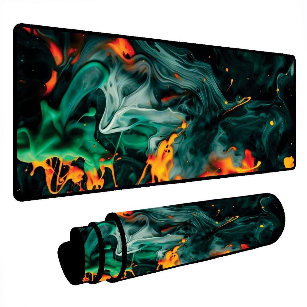 Mouse Pad Gamer Speed Extra Grande Desk Pad Profissional Premium Com Borda Costurada 100x50 - Liquid Verde-agua Amarelo Mouse Pad Gamer Speed Extra Grande Desk Pad Profissional Premium Com Borda Costurada 100x50 - Liquid Verde-agua Amarelo