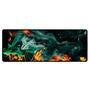 Mouse Pad Gamer Speed Extra Grande Desk Pad Profissional Premium Com Borda Costurada 100x50  - Liquid Verde-agua Amarelo