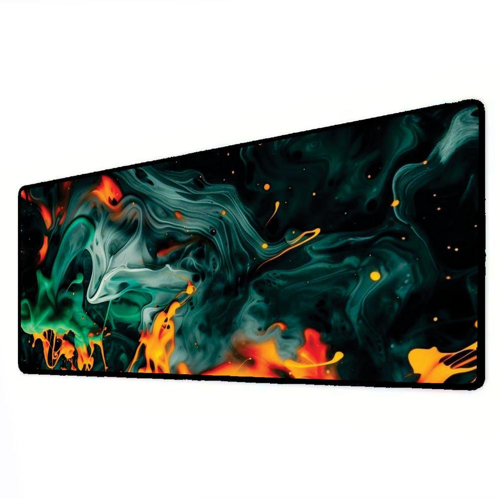 Mouse Pad Gamer Speed Extra Grande Desk Pad Profissional Premium Com Borda Costurada 100x50 - Liquid Verde-agua Amarelo Mouse Pad Gamer Speed Extra Grande Desk Pad Profissional Premium Com Borda Costurada 100x50 - Liquid Verde-agua Amarelo